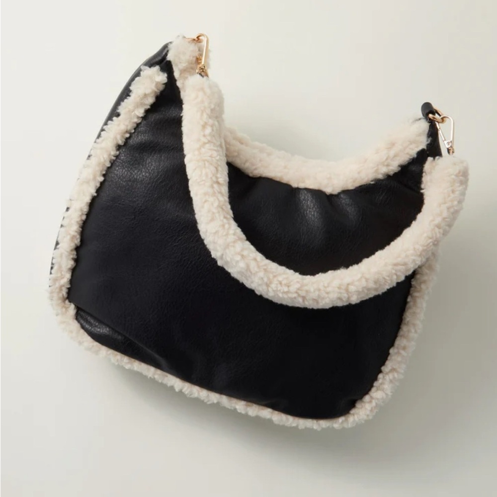 Elegant Black and Cream Hobo Bag